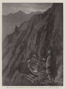 The Rising of the Waziris on the North-West Frontier, a Outpost at Dawn